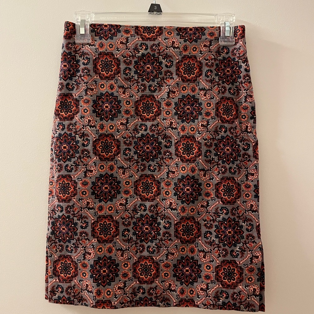 Loft printed pencil skirt